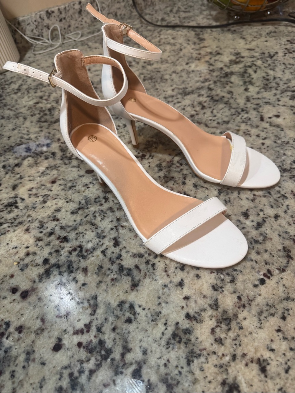Classic White Ankle-Strap Stiletto Sandals